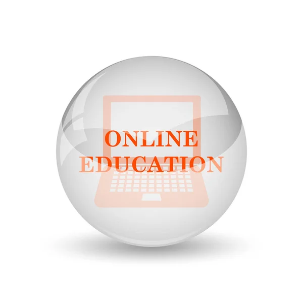 Ícone Educação Online Botão Internet Fundo Branco — Fotografia de Stock