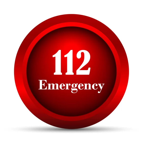 112 Awaryjnego Ikona Przycisk Internet Białym Tle — Zdjęcie stockowe