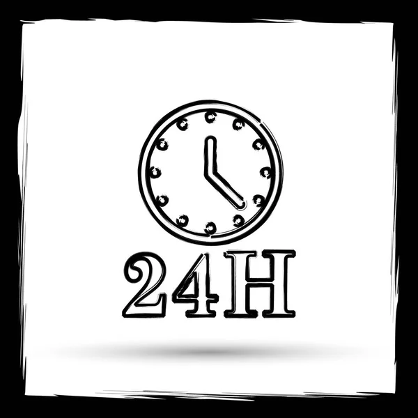 24H Symbol Internet Taste Auf Weißem Hintergrund Umrisse Design Imitiert — Stockfoto