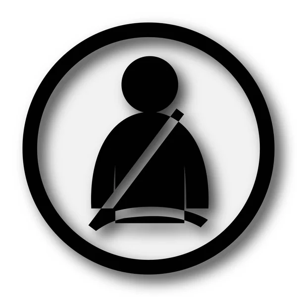 Ikona Pasa Bezpieczeństwa Przycisk Internet Białym Tle — Zdjęcie stockowe
