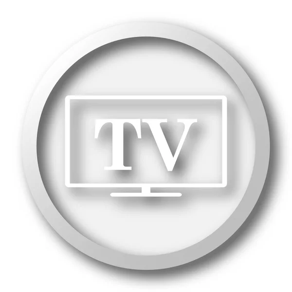 Значок Телевизора Кнопка Интернет Белом Фоне — стоковое фото