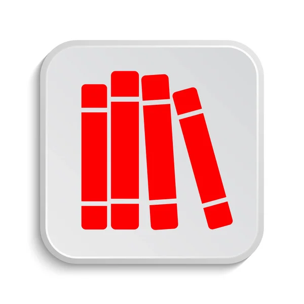 Icono Biblioteca Libros Botón Internet Sobre Fondo Blanco — Foto de Stock
