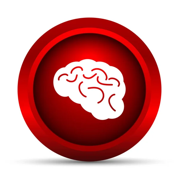 Значок Мозга Кнопка Интернет Белом Фоне — стоковое фото