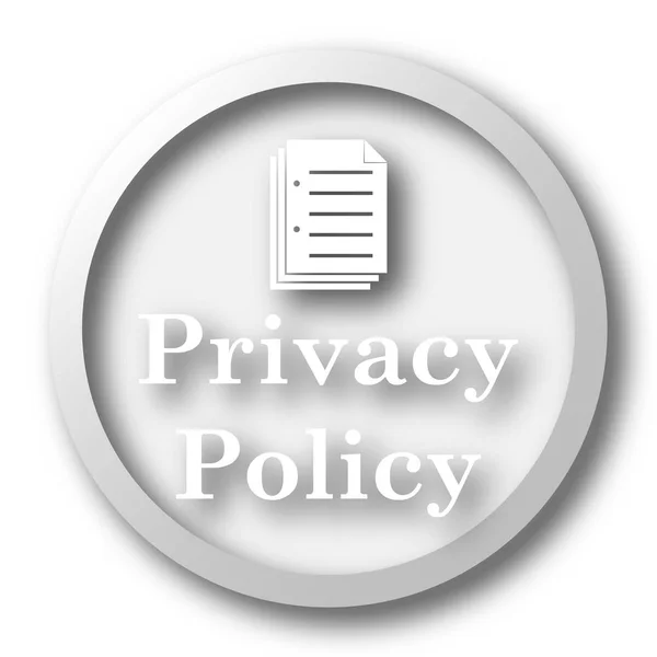 隐私策略图标 白色背景上的互联网按钮 — 图库照片