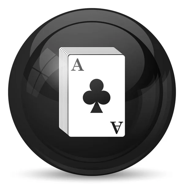 Kartenspiel Symbol Internet Taste Auf Weißem Hintergrund — Stockfoto