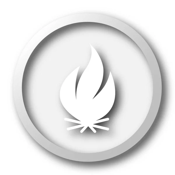 Fire Icon Internet Button White Background — Stock Photo, Image