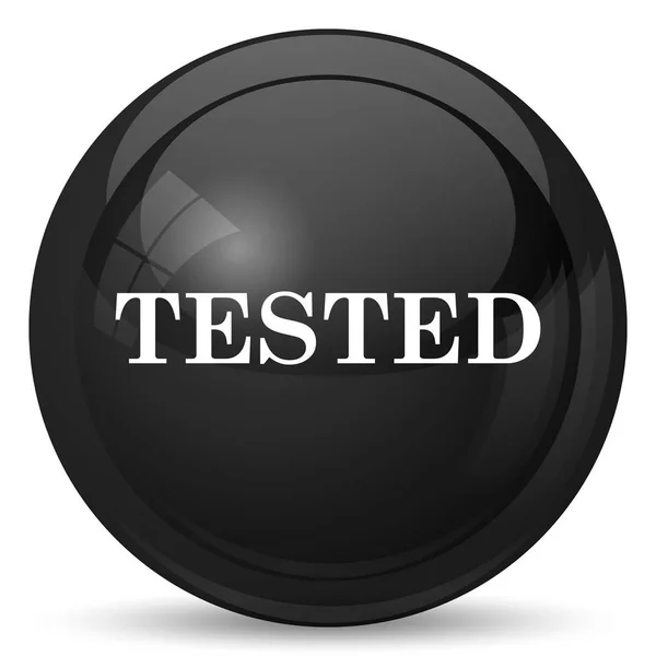 Ícone Testado Botão Internet Fundo Branco — Fotografia de Stock