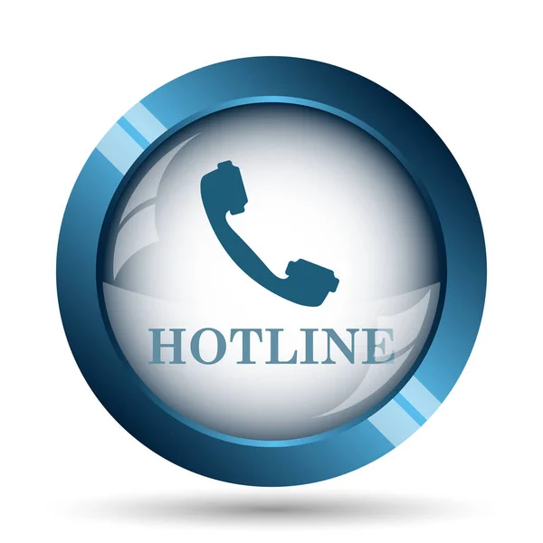 Hotline Pictogram Internet Knop Witte Achtergrond — Stockfoto