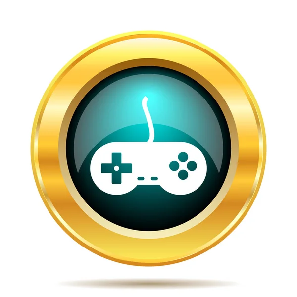 Gamepad Pictogram Internet Knop Witte Achtergrond — Stockfoto