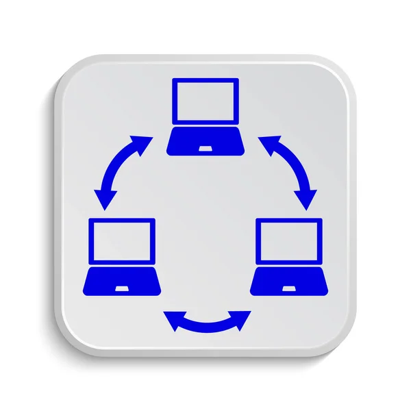 コンピューター ネットワーク アイコン 白い背景の上のインター ネット ボタン — ストック写真