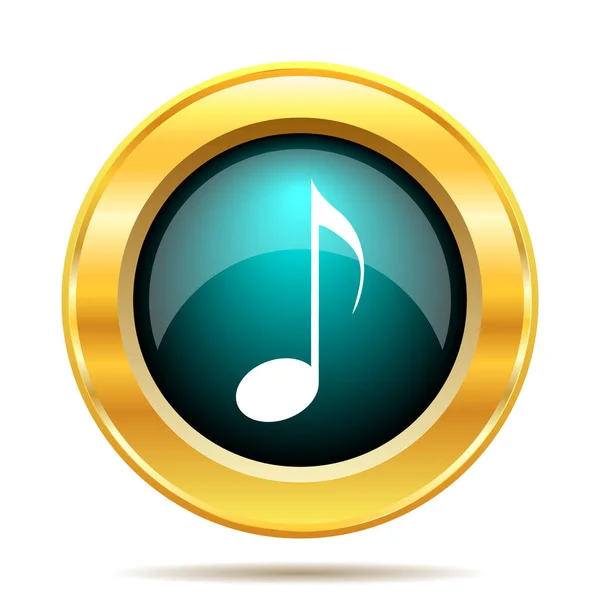 Икона Музыкальной Ноты Кнопка Интернет Белом Фоне — стоковое фото