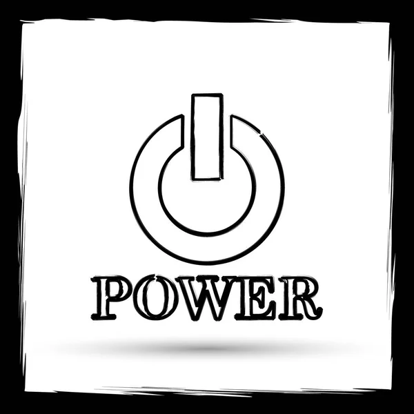 Power Gomb Ikon Internet Gomb Fehér Háttér Vázlatot Design Utánozni — Stock Fotó