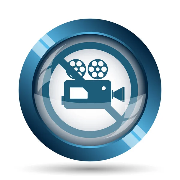 Forbidden video camera icon. Internet button on white background