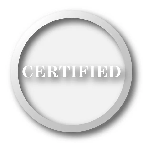 Icona Certificata Pulsante Internet Sfondo Bianco — Foto Stock