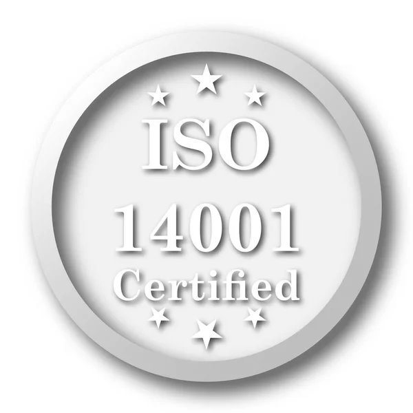 Ikona Iso14001 Przycisk Internet Białym Tle — Zdjęcie stockowe