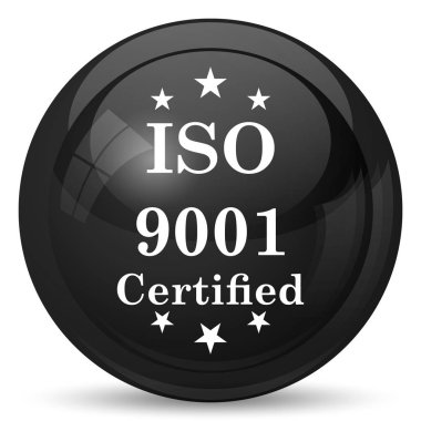 ISO9001 simgesi. Beyaz arka plan üzerinde Internet düğmesi