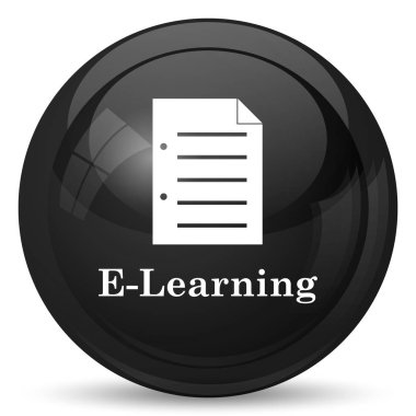 E-öğrenme simgesi. Beyaz arka plan üzerinde Internet düğmesi