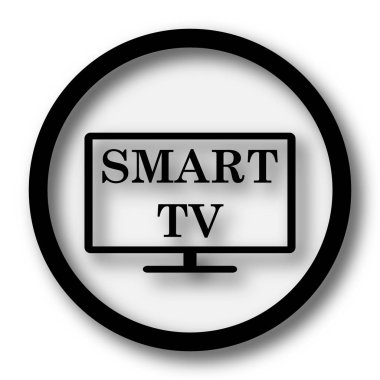 Akıllı tv simgesi. Beyaz arka plan üzerinde Internet düğmesi