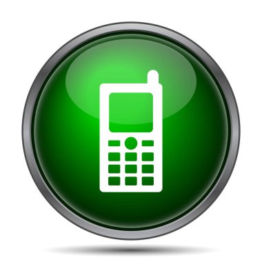 Hareket eden telefon simgesi. Beyaz arka plan üzerinde Internet düğmesi