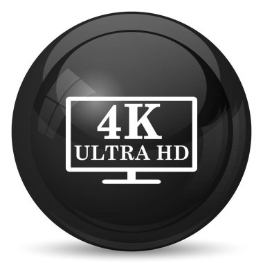 4 k ultra Hd simgesi. Beyaz arka plan üzerinde Internet düğmesi