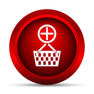 Sepet simgesi ekleyin. Beyaz arka plan üzerinde Internet düğmesi