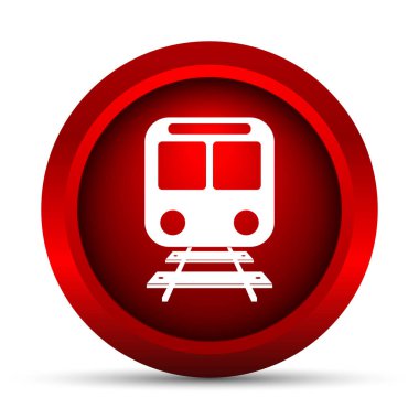 Tren simgesi. Beyaz arka plan üzerinde Internet düğmesi