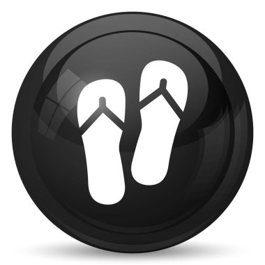 Terlik simgesi. Beyaz arka plan üzerinde Internet düğmesi