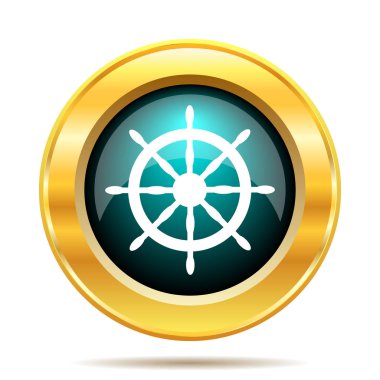 Deniz tekerlek simgesi. Beyaz arka plan üzerinde Internet düğmesi