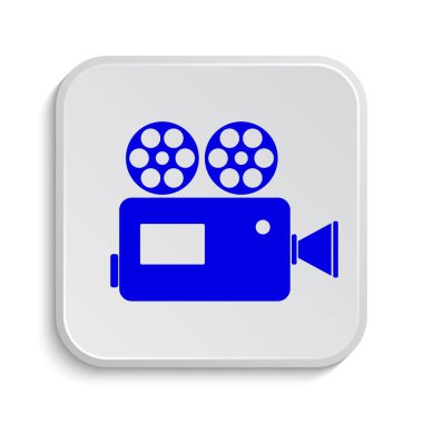 Video kamera simgesi. Beyaz arka plan üzerinde Internet düğmesi