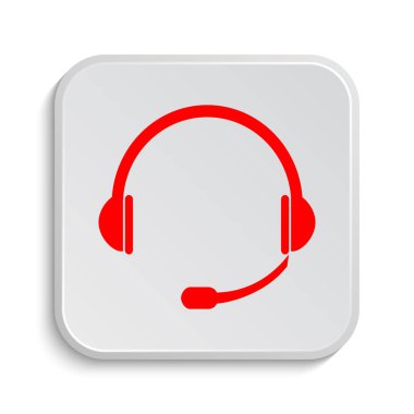 Kulaklık simgesi. Beyaz arka plan üzerinde Internet düğmesi