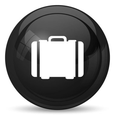 Bavul simgesi. Beyaz arka plan üzerinde Internet düğmesi