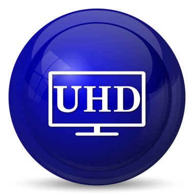 Ultra Hd simgesi. Beyaz arka plan üzerinde Internet düğmesi