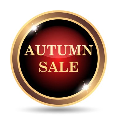 Sonbahar satış simgesi. Beyaz arka plan üzerinde Internet düğmesi