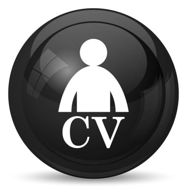 CV simgesi. Beyaz arka plan üzerinde Internet düğmesi