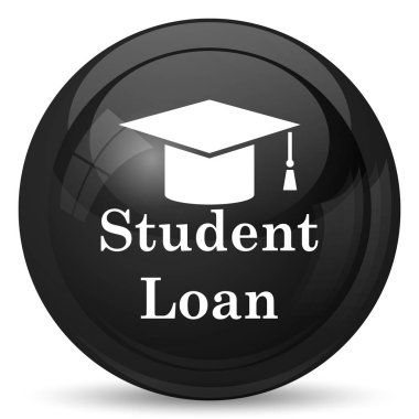 Öğrenci kredi simgesi. Beyaz arka plan üzerinde Internet düğmesi