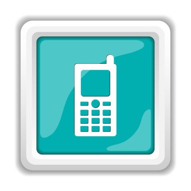 Hareket eden telefon simgesi. Beyaz arka plan üzerinde Internet düğmesi