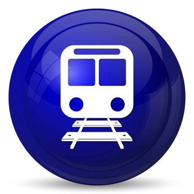 Tren simgesi. Beyaz arka plan üzerinde Internet düğmesi