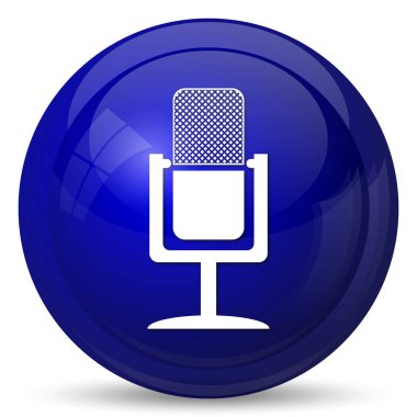 Mikrofon simgesi. Beyaz arka plan üzerinde Internet düğmesi