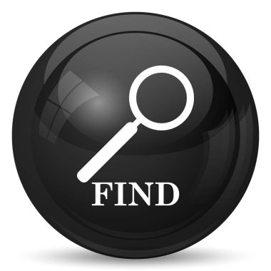 Simgesini bulun. Beyaz arka plan üzerinde Internet düğmesi