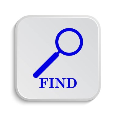 Simgesini bulun. Beyaz arka plan üzerinde Internet düğmesi