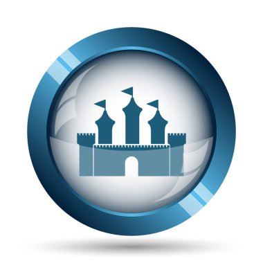 Kale simgesi. Beyaz arka plan üzerinde Internet düğmesi