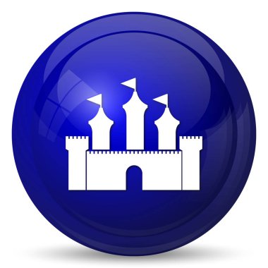 Kale simgesi. Beyaz arka plan üzerinde Internet düğmesi