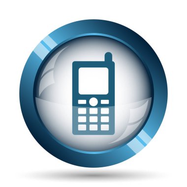 Hareket eden telefon simgesi. Beyaz arka plan üzerinde Internet düğmesi