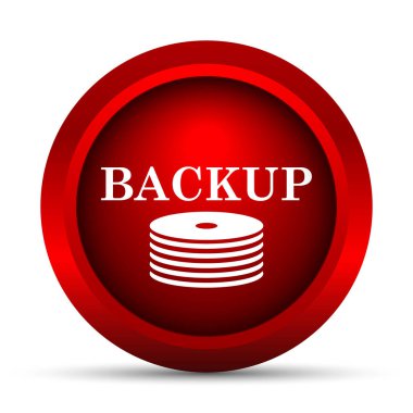 Yedekleme simgesi. Beyaz arka plan üzerinde Internet düğmesi