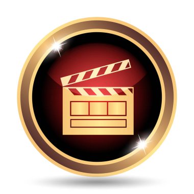 Film simgesi. Beyaz arka plan üzerinde Internet düğmesi