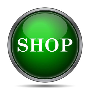 Dükkanı simgesi. Beyaz arka plan üzerinde Internet düğmesi