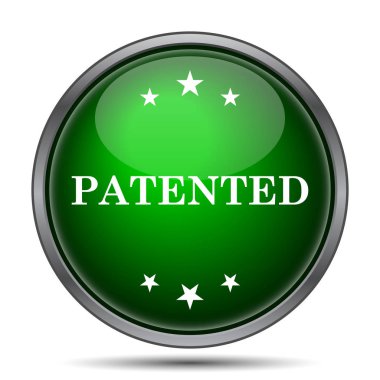 Patentli simgesi. Beyaz arka plan üzerinde Internet düğmesi