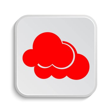 Bulutlar simgesi. Beyaz arka plan üzerinde Internet düğmesi