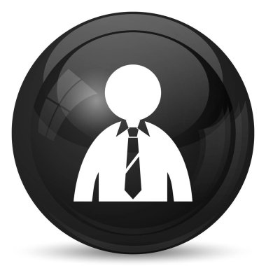 İş adamı simgesi. Beyaz arka plan üzerinde Internet düğmesi
