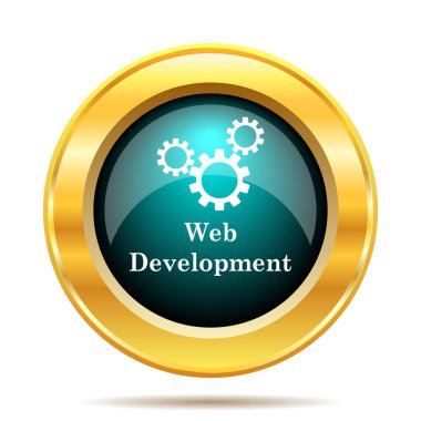 Web geliştirme simgesi. Beyaz arka plan üzerinde Internet düğmesi